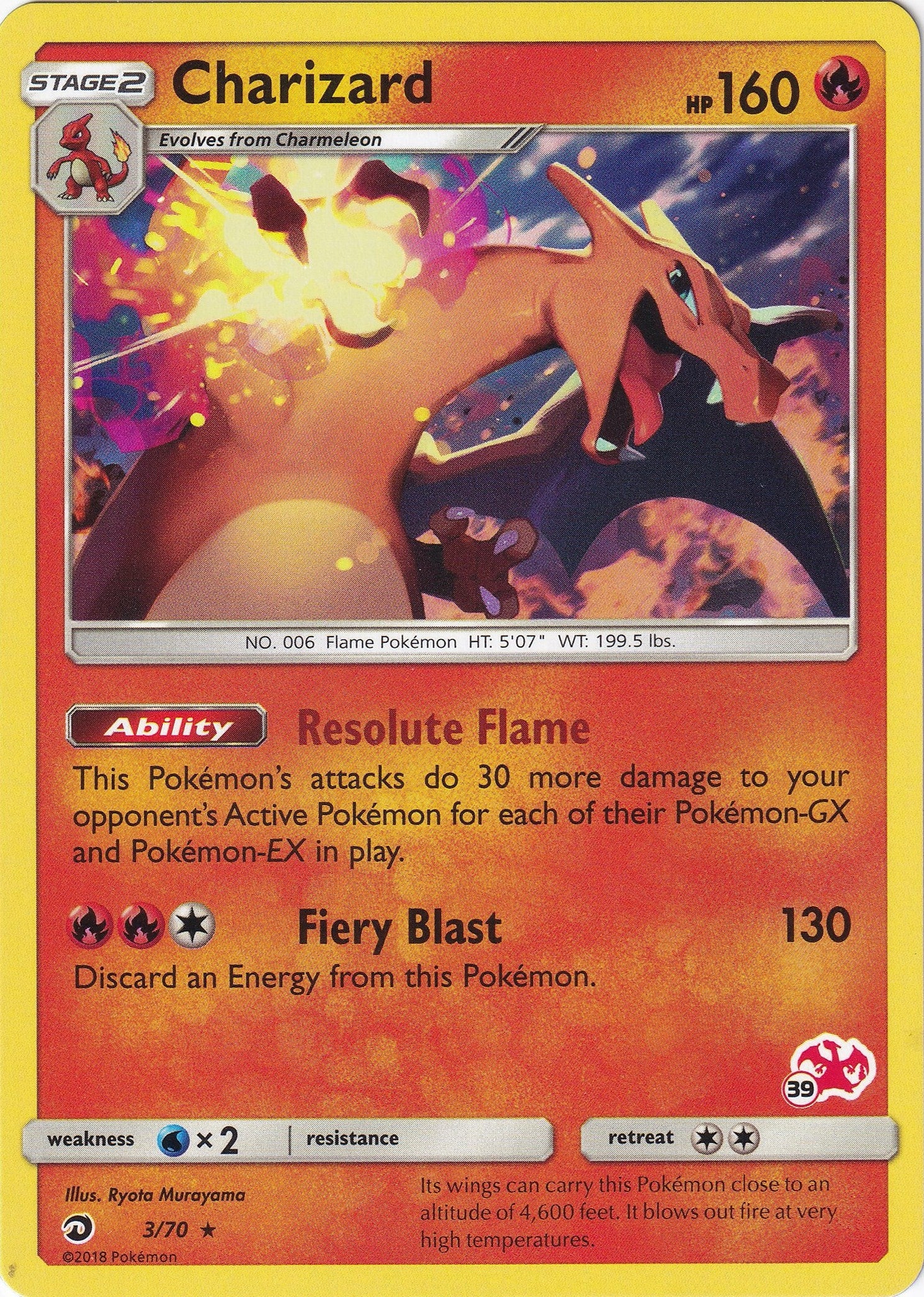 Image for Charizard - 3/70 (#39 Charizard Stamped) (3) (BTA)