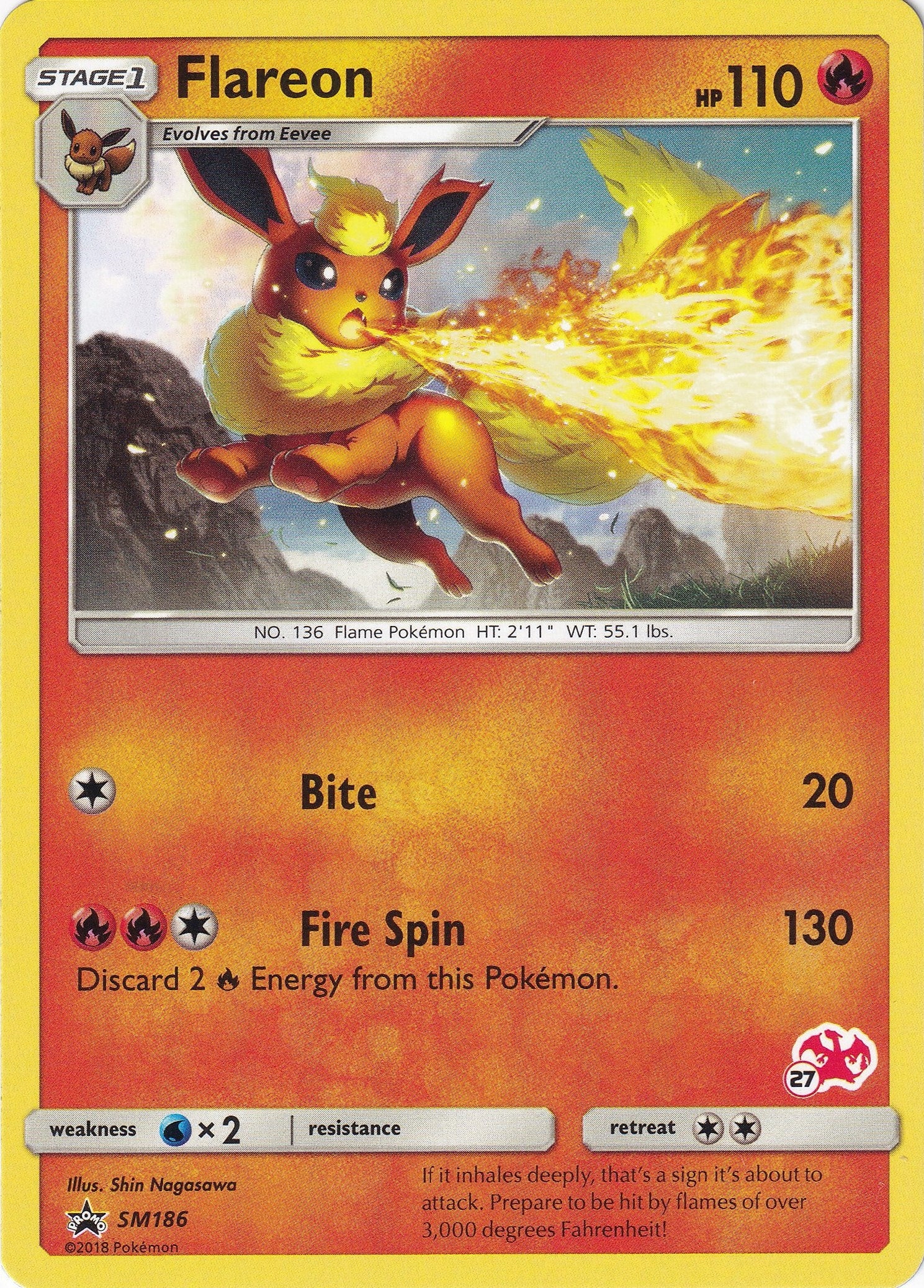 Image for Flareon - SM186 (#27 Charizard Stamped) (186) (BTA)