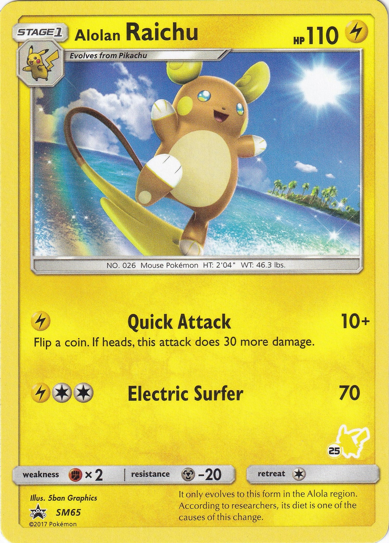 Image for Alolan Raichu - SM65 (#25 Pikachu Stamped) (65) (BTA)