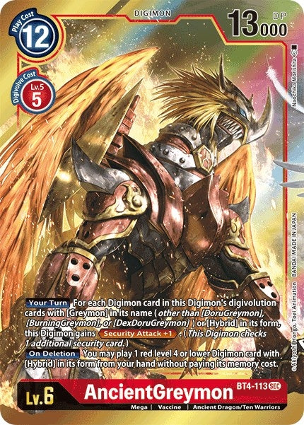 AncientGreymon (Alternate Art) (BT4-113 SEC) (Great Legend) (BT04)
