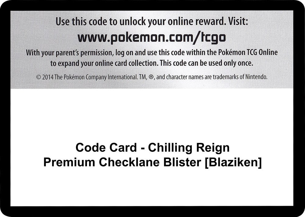 Image for Code Card - Chilling Reign Premium Checklane Blister [Blaziken] (SWSH06)