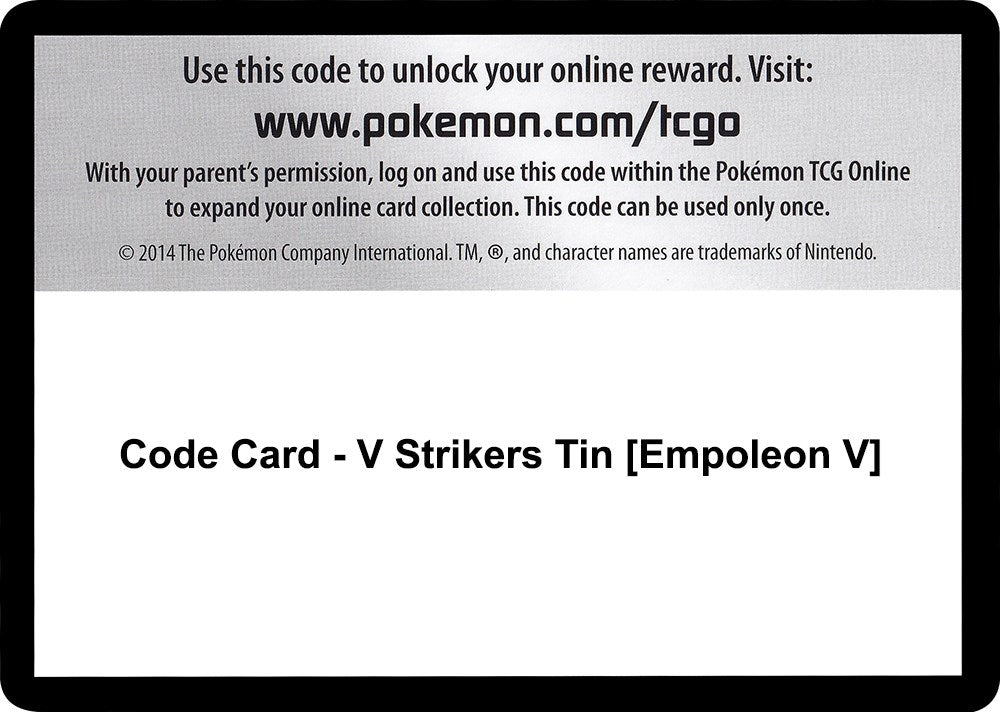 Image for Code Card - V Strikers Tin [Empoleon V] (SWSH05)