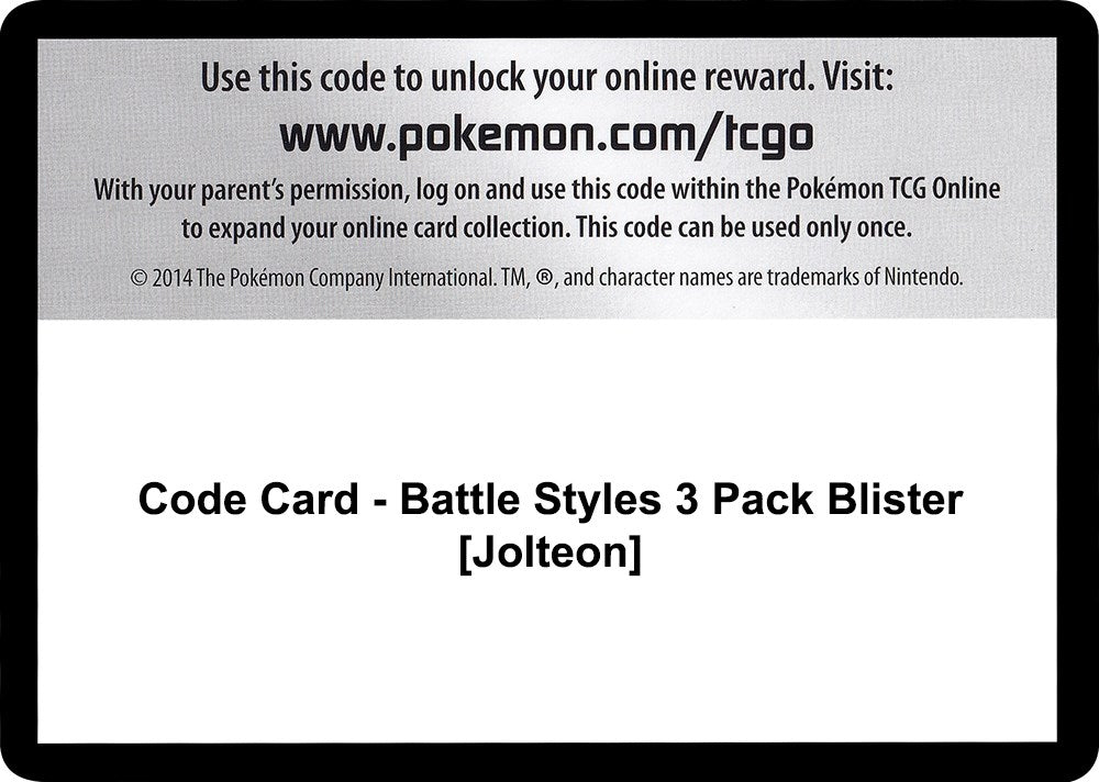 Image for Code Card - Battle Styles 3 Pack Blister [Jolteon] (SWSH05)