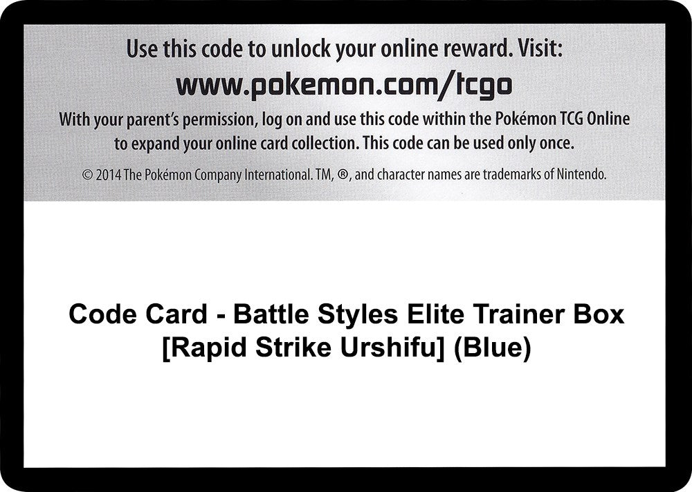 Image for Code Card - Battle Styles Elite Trainer Box [Rapid Strike Urshifu] (Blue) (SWSH05)