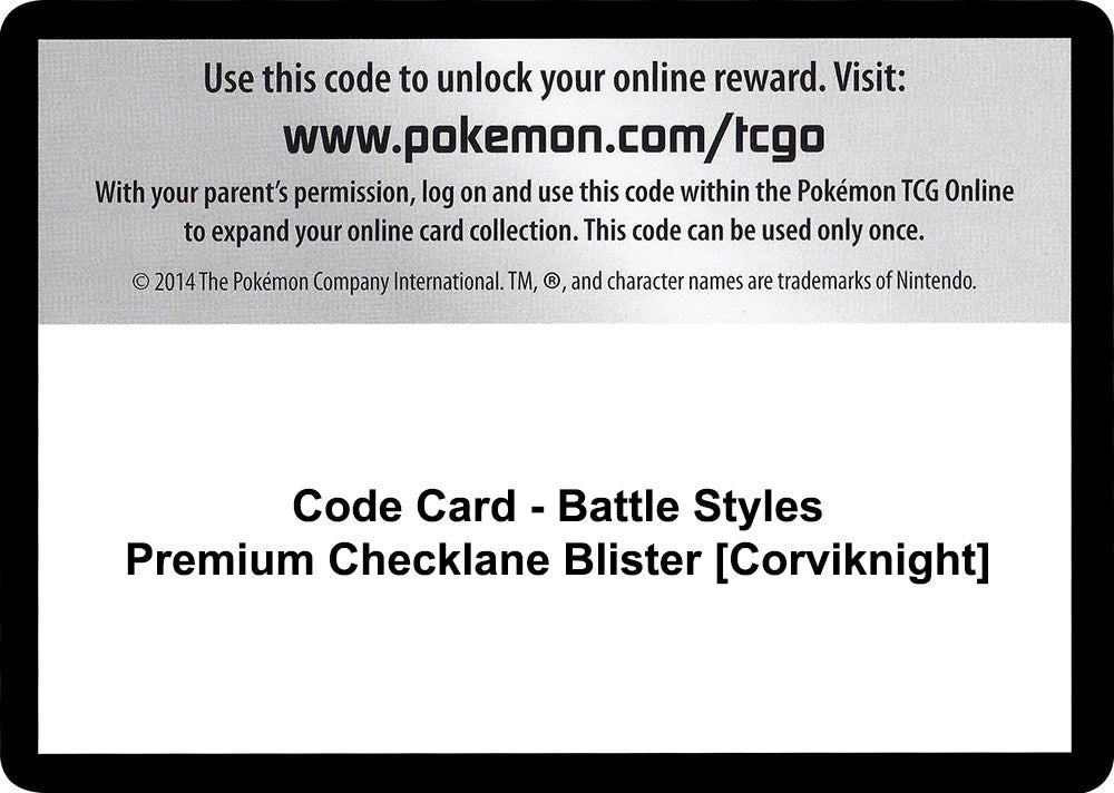 Image for Code Card - Battle Styles Premium Checklane Blister [Corviknight] (SWSH05)