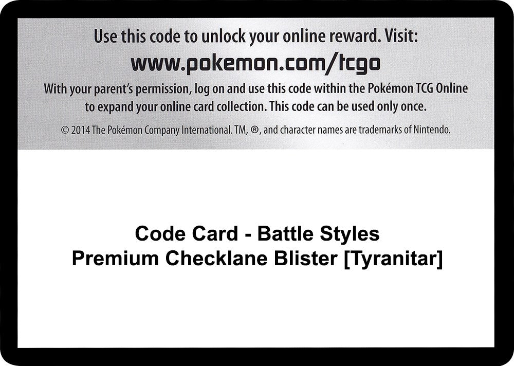 Image for Code Card - Battle Styles Premium Checklane Blister [Tyranitar] (SWSH05)