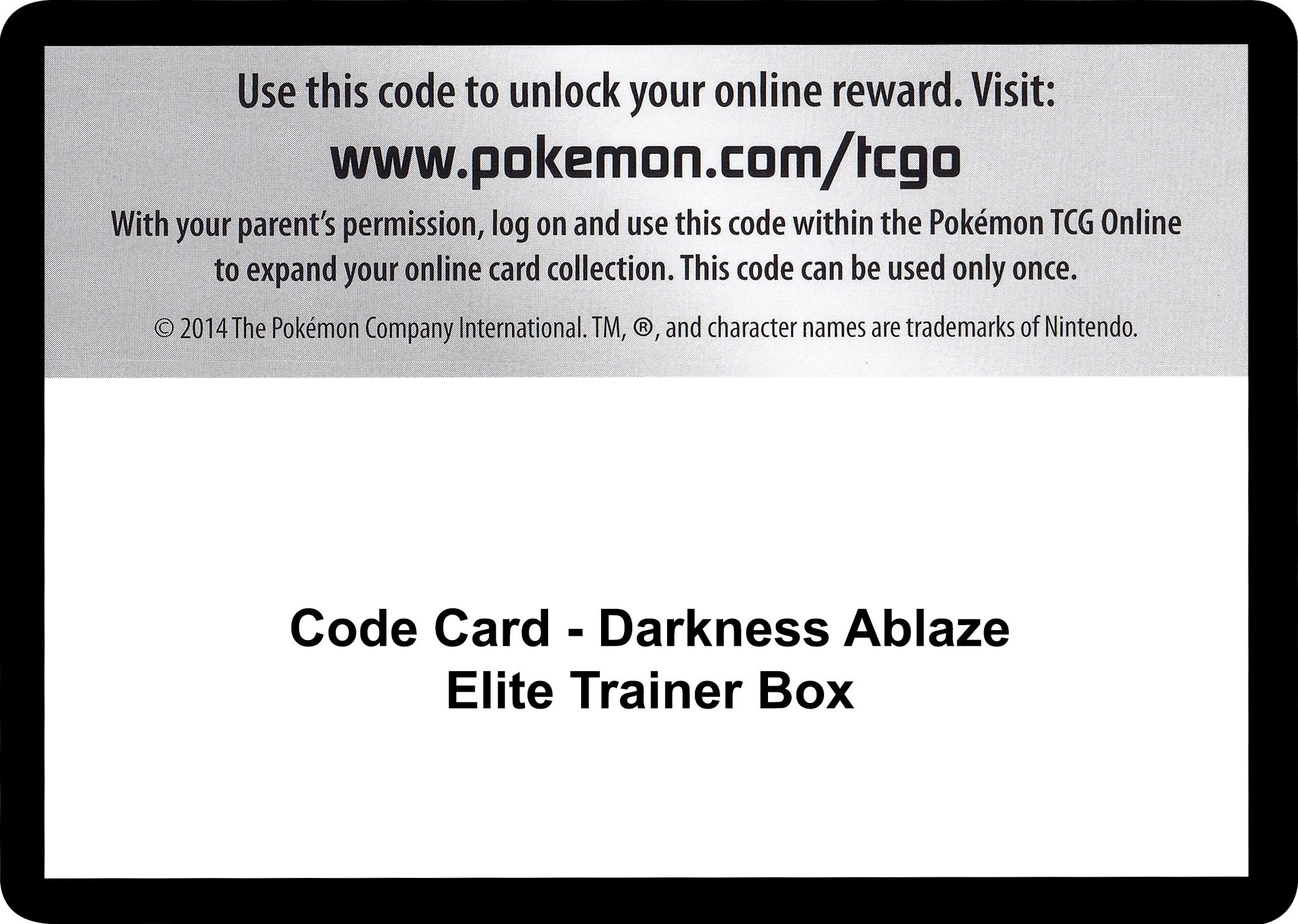 Image for Code Card - Darkness Ablaze Elite Trainer Box (SWSH03)