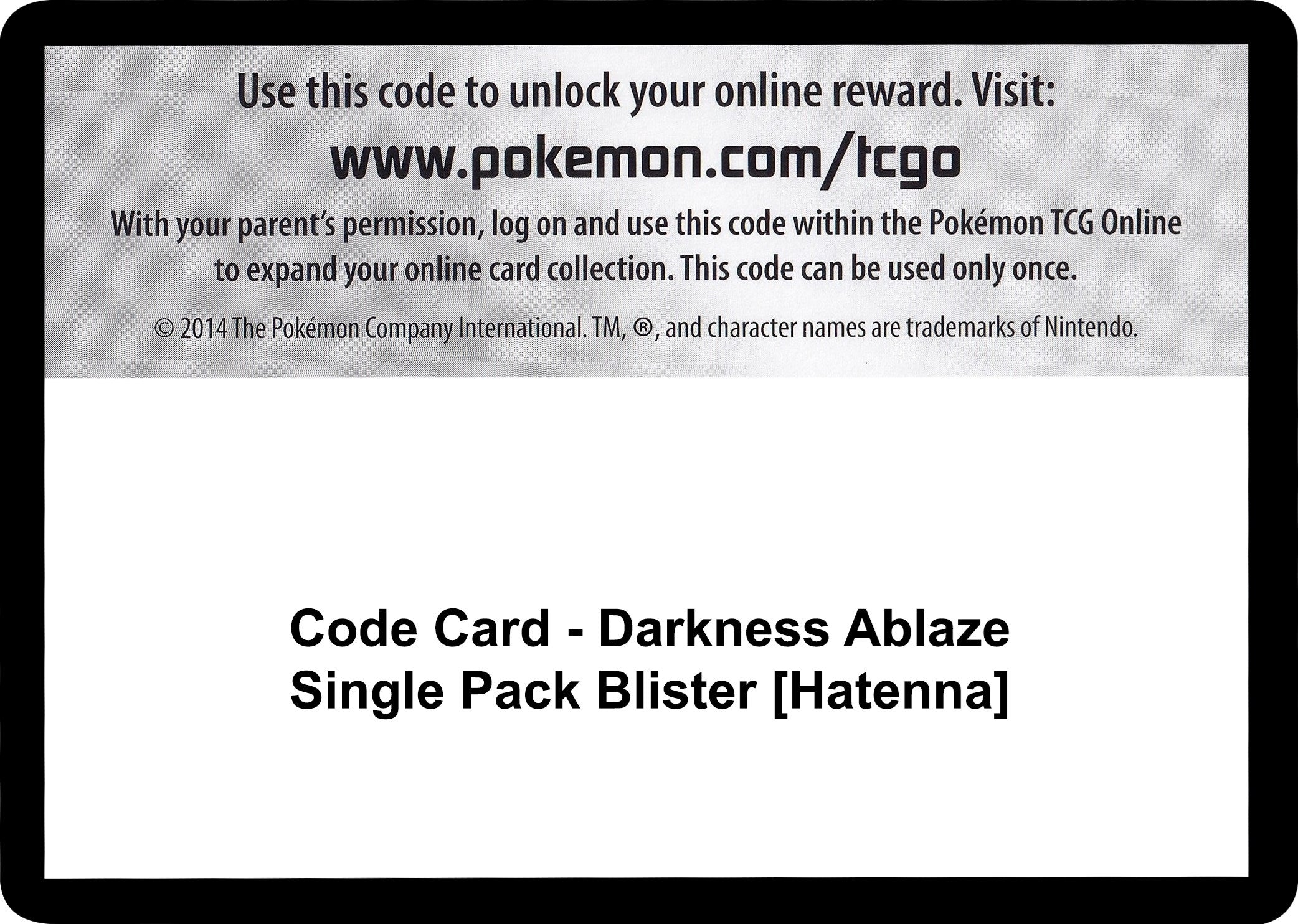 Image for Code Card - Darkness Ablaze Single Pack Blister [Hatenna] (SWSH03)