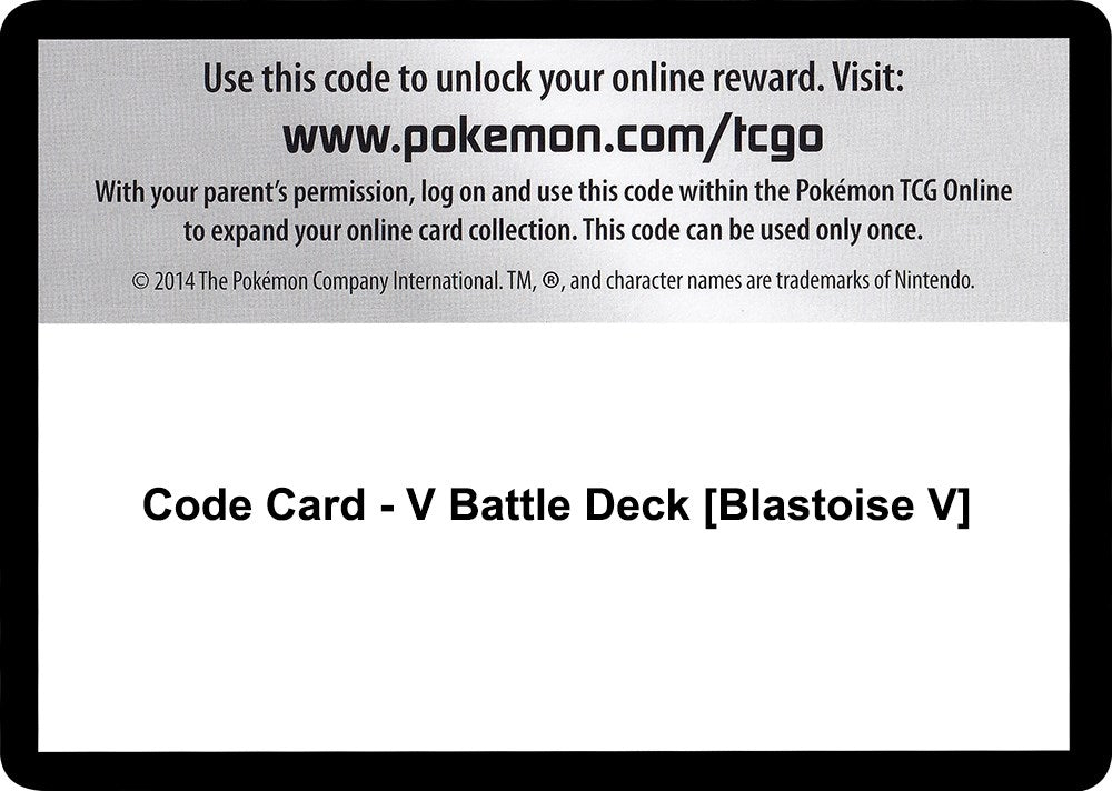 Image for Code Card - V Battle Deck [Blastoise V] (MCAP)