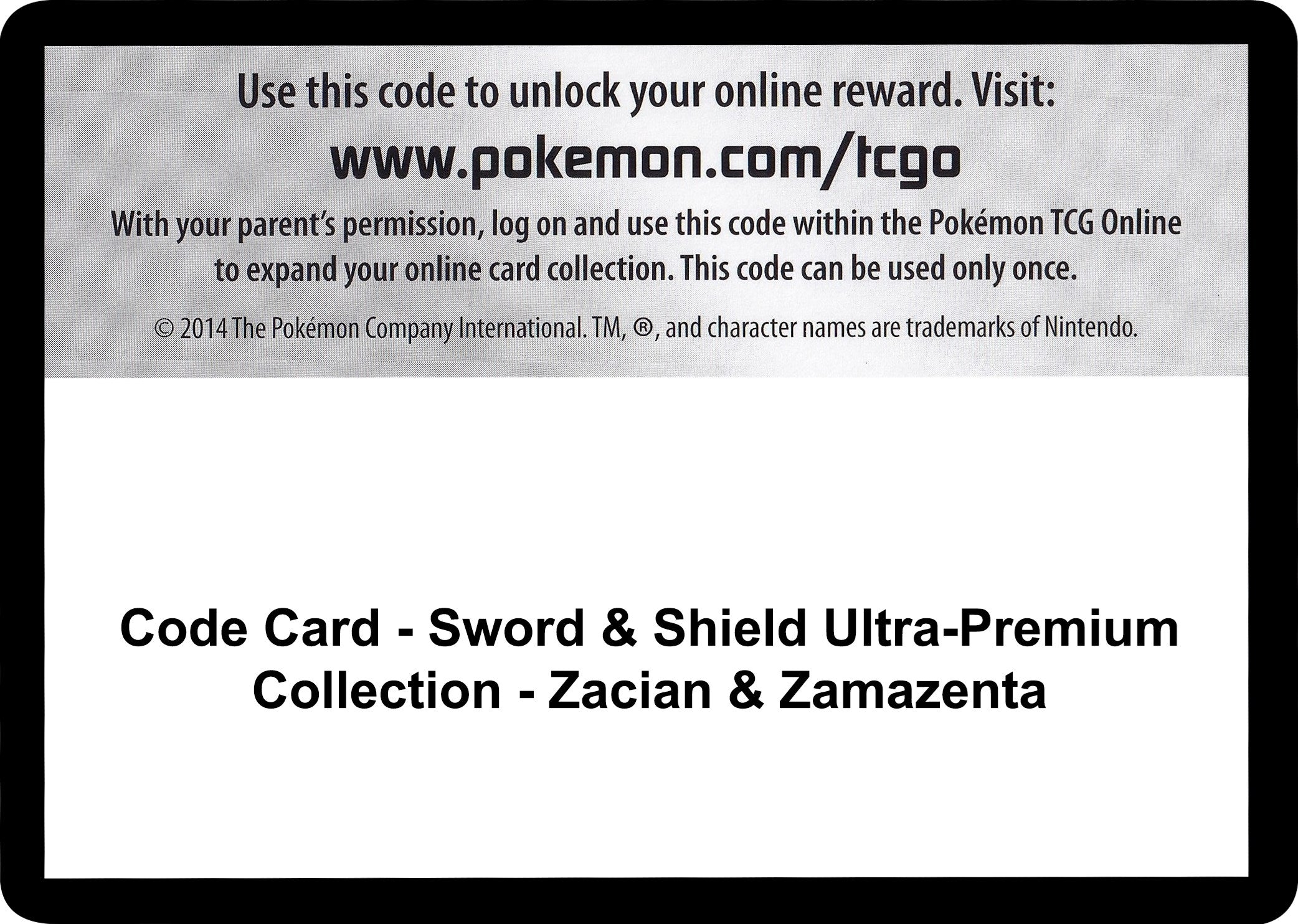 Image for Code Card - Sword & Shield Ultra-Premium Collection - Zacian & Zamazenta (MCAP)