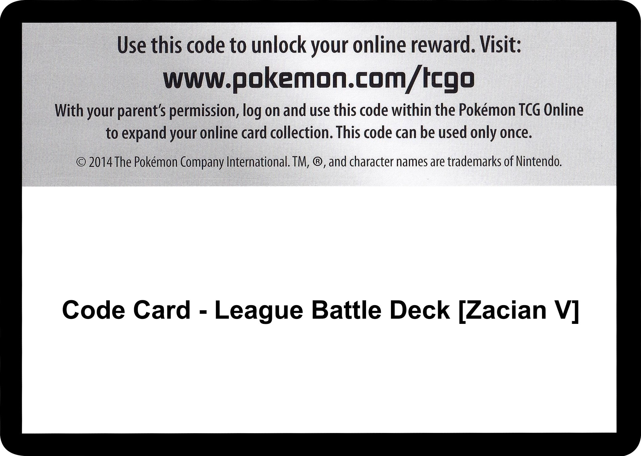 Image for Code Card - League Battle Deck [Zacian V] (MCAP)