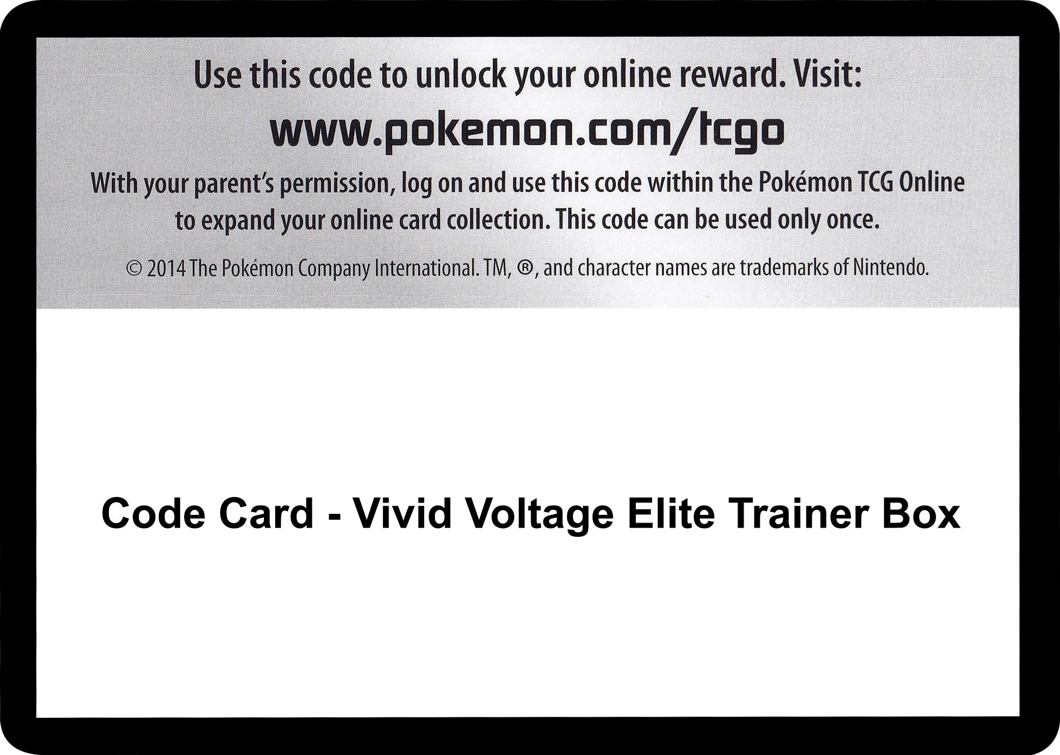 Image for Code Card - Vivid Voltage Elite Trainer Box (SWSH04)