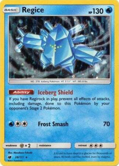 Regice - 28/111 (Cosmos Holo)