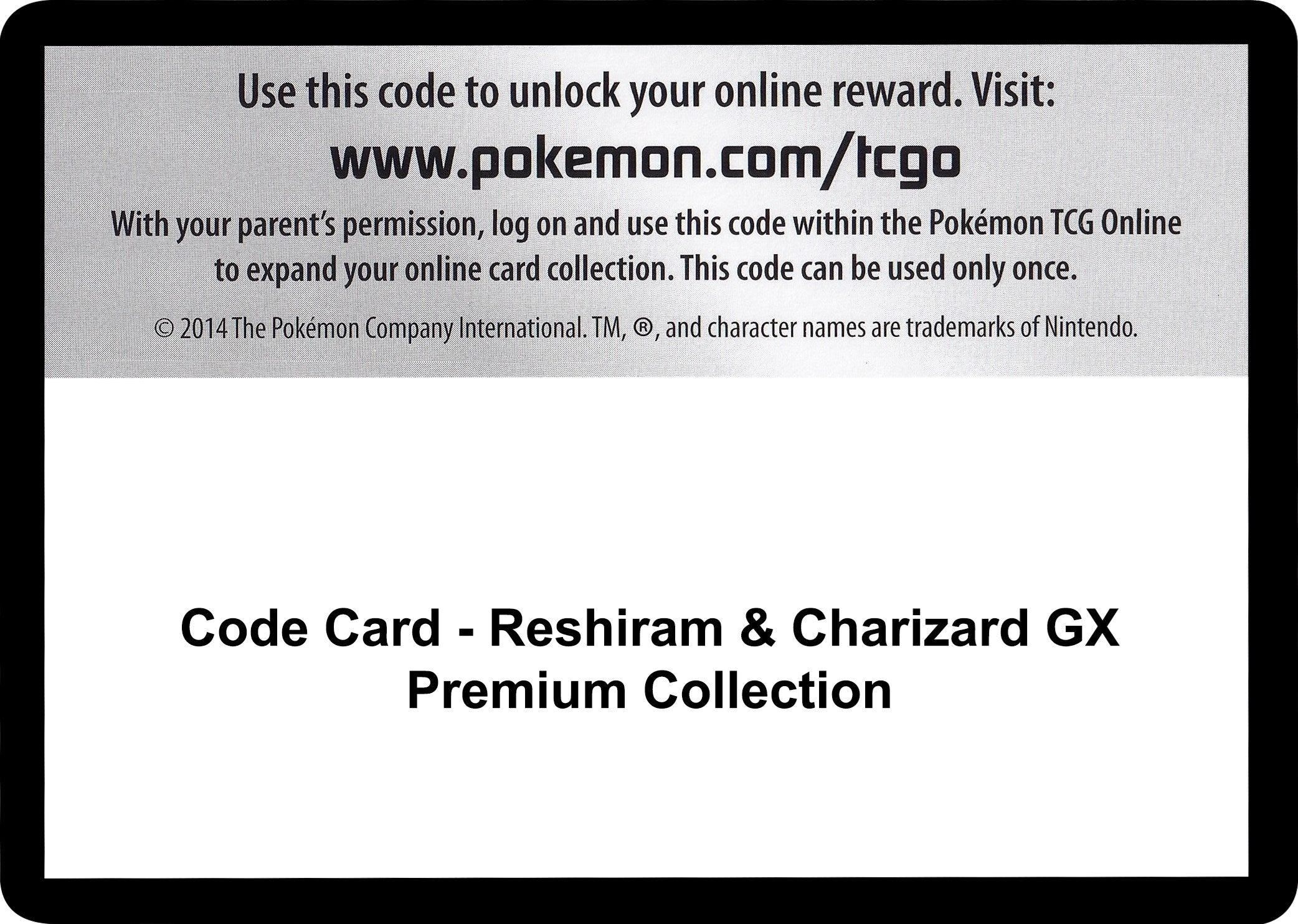 Image for Code Card - Reshiram & Charizard GX Premium Collection (MCAP)