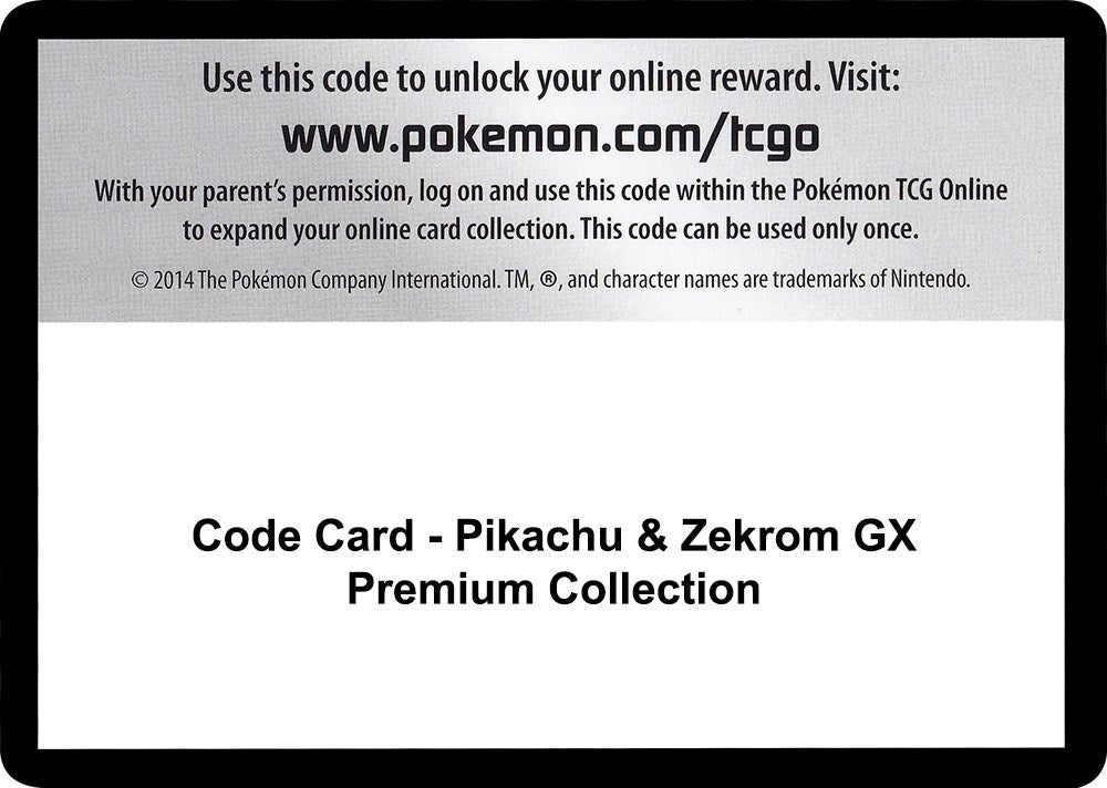 Image for Code Card - Pikachu & Zekrom GX Premium Collection (MCAP)