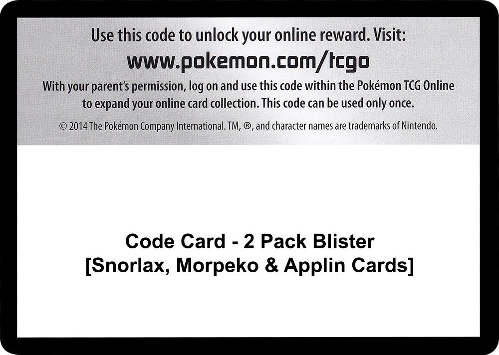 Image for Code Card - 2 Pack Blister [Snorlax, Morpeko & Applin Cards] (MCAP)