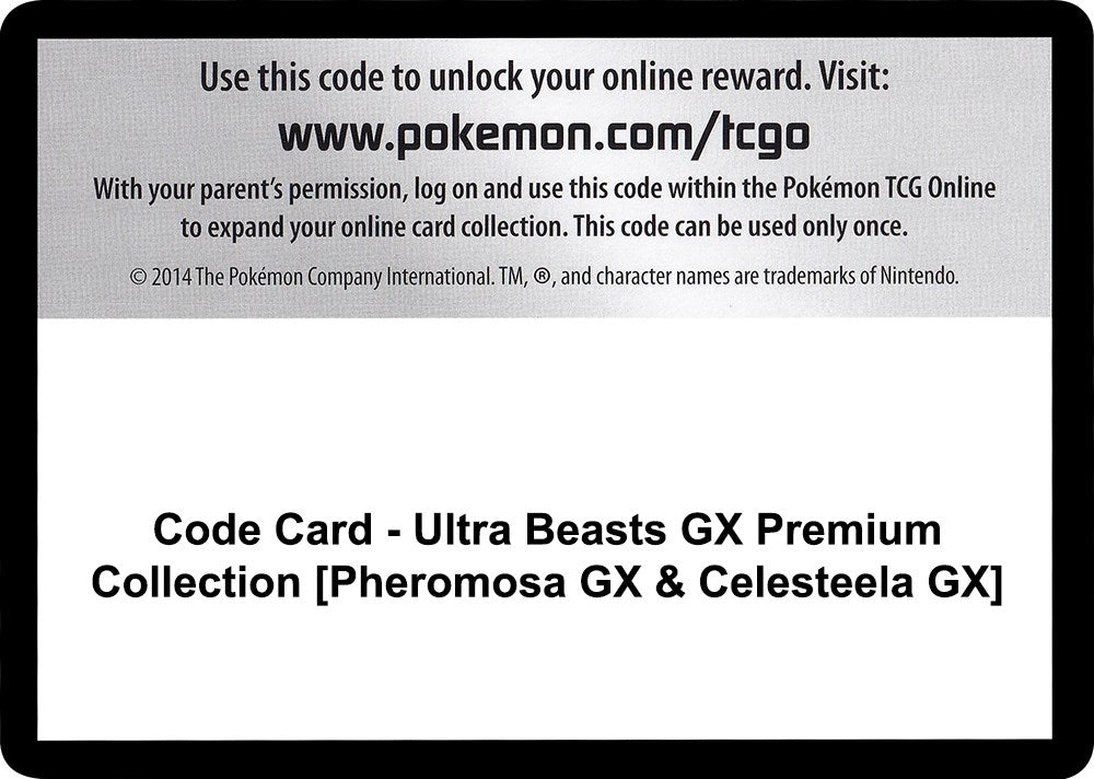Image for Code Card - Ultra Beasts GX Premium Collection [Pheromosa GX & Celesteela GX] (SM04)