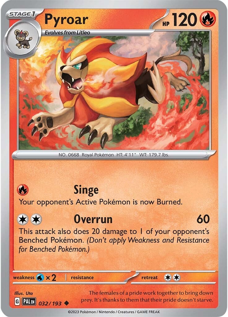 Collection of Pyroar (032/193) [Scarlet & Violet: Paldea Evolved] in a gallery layout