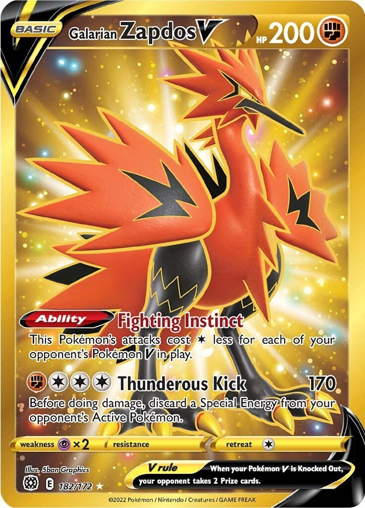 Image for Galarian Zapdos V (Secret) (182) (SWSH09)