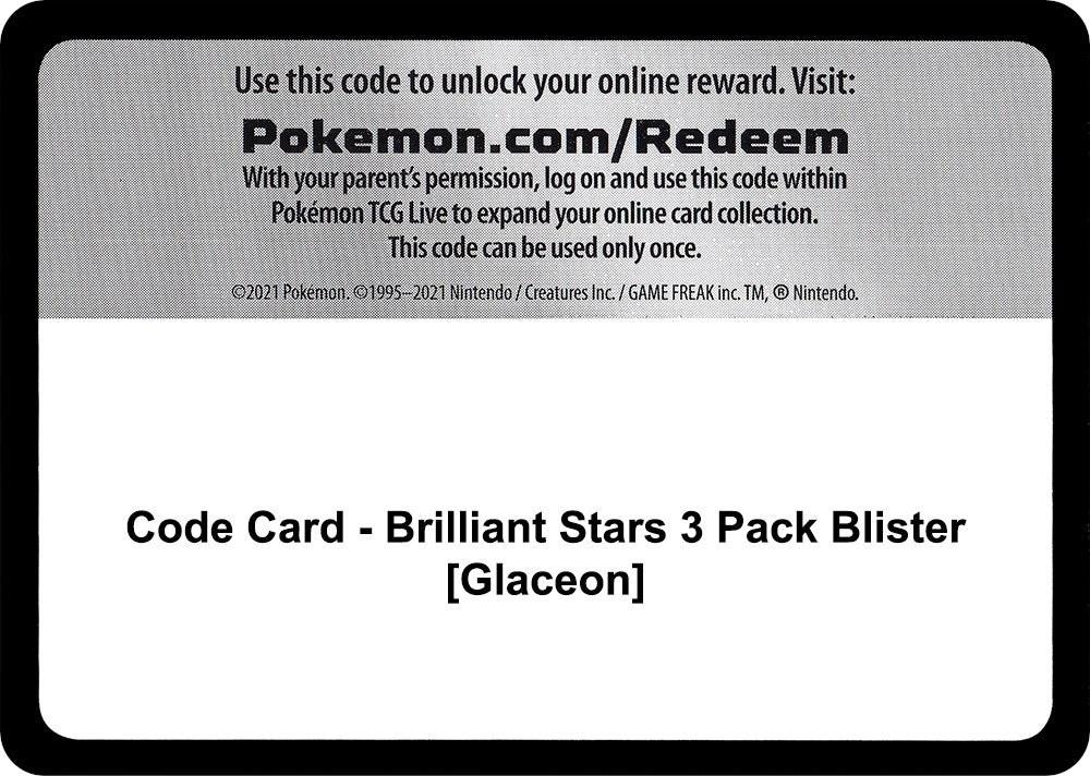 Image for Code Card - Brilliant Stars 3 Pack Blister [Glaceon] (SWSH09)