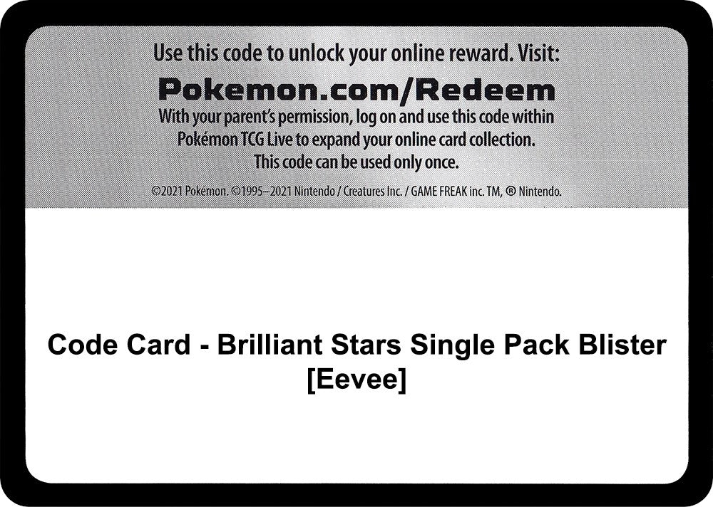 Image for Code Card - Brilliant Stars Single Pack Blister [Eevee] (SWSH09)