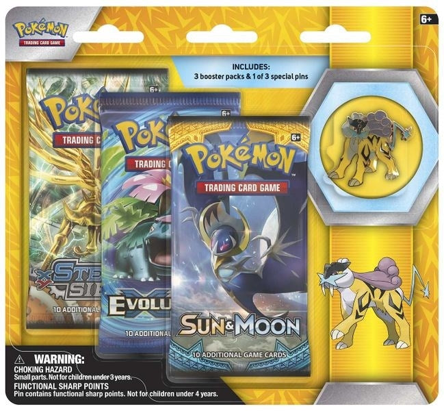 Image for Legendary Beasts Collector Pin 3 Pack Blister [Raikou] - Pokemon