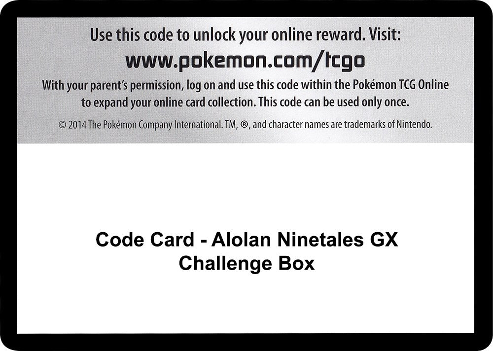 Image for Code Card - Alolan Ninetales GX Challenge Box (SM03)
