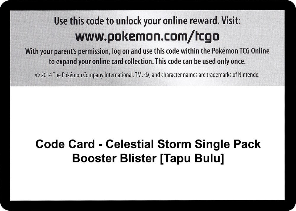 Image for Code Card - Celestial Storm Single Pack Booster Blister [Tapu Bulu] (CES)