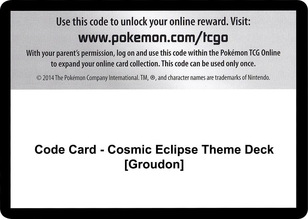 Image for Code Card - Cosmic Eclipse Theme Deck [Groudon] (SM12)
