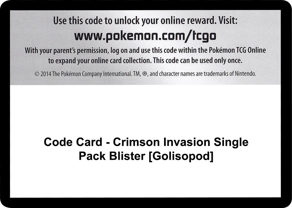 Image for Code Card - Crimson Invasion Single Pack Blister [Golisopod] (SM04)