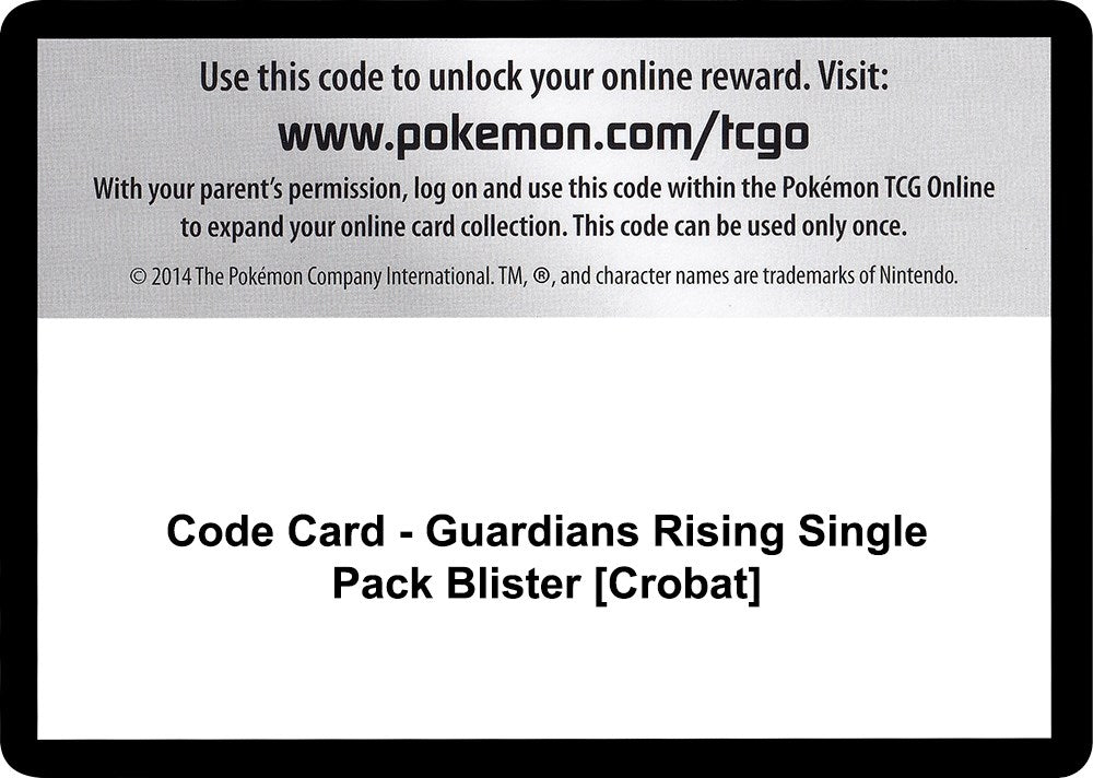 Image for Code Card - Guardians Rising Single Pack Blister [Crobat] (SM02)