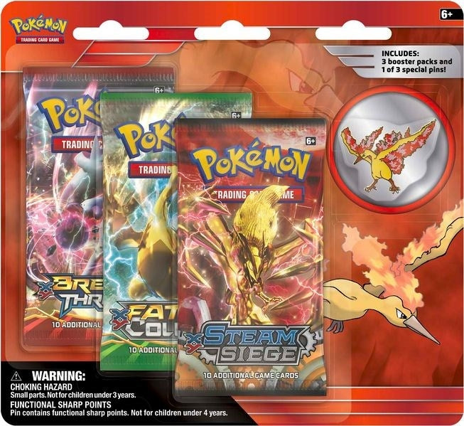 Image for Legendary Birds Pin 3 Pack Blister [Moltres Pin] - Pokemon