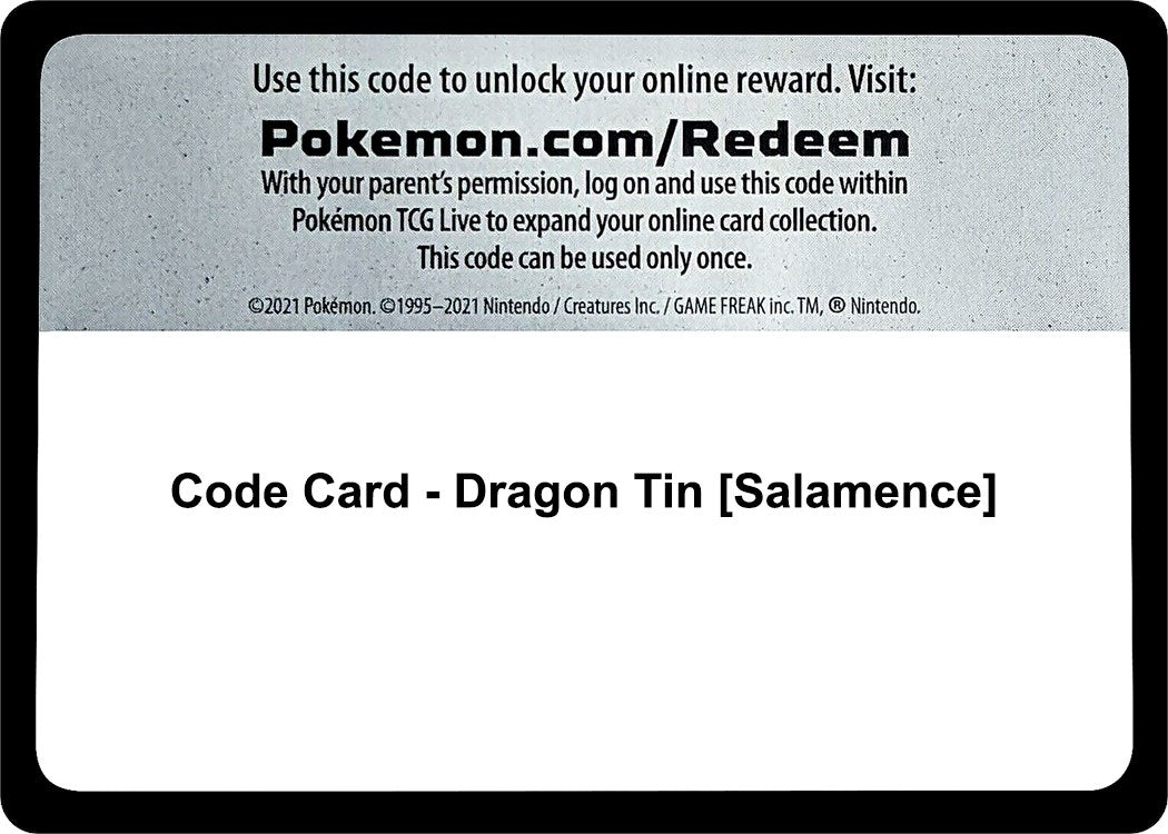 Image for Code Card - Dragon Tin [Salamence] (MCAP)
