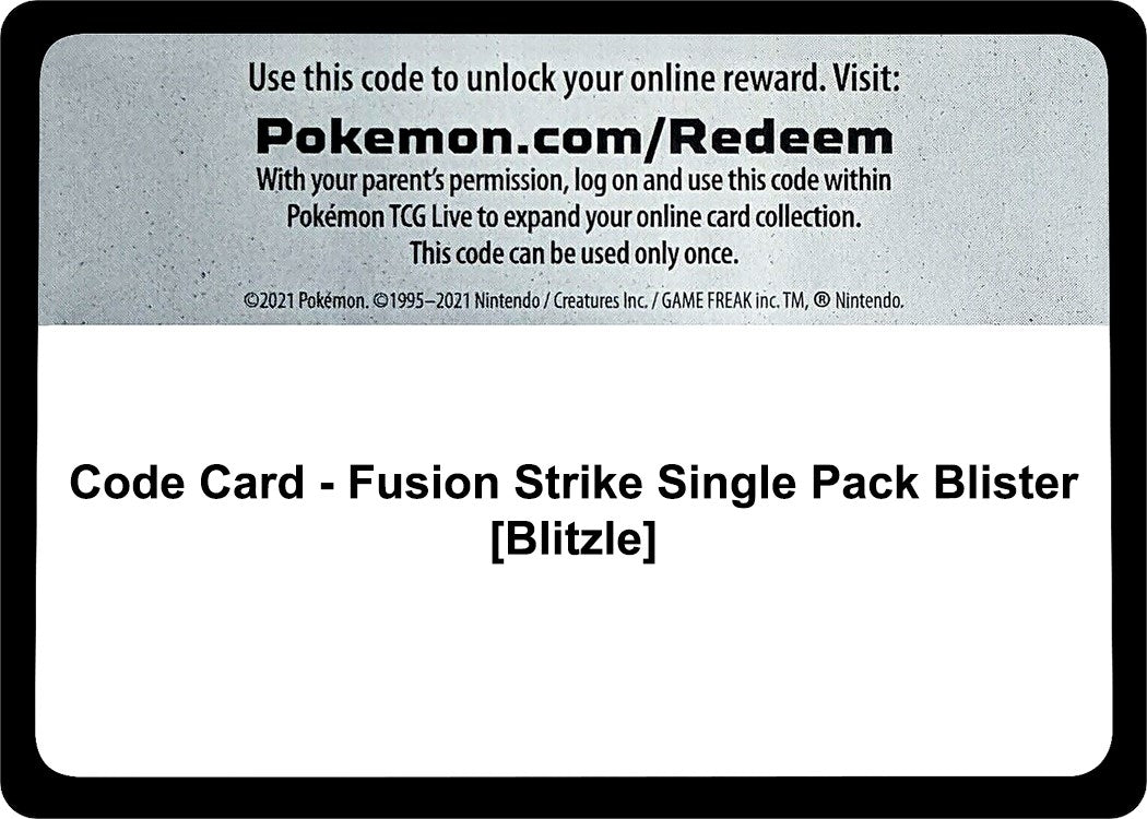 Image for Code Card - Fusion Strike Single Pack Blister [Blitzle] (SWSH08)