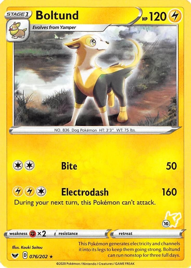 Image for Boltund - 076/202 (#16 Pikachu Stamped) (76) (BA22)