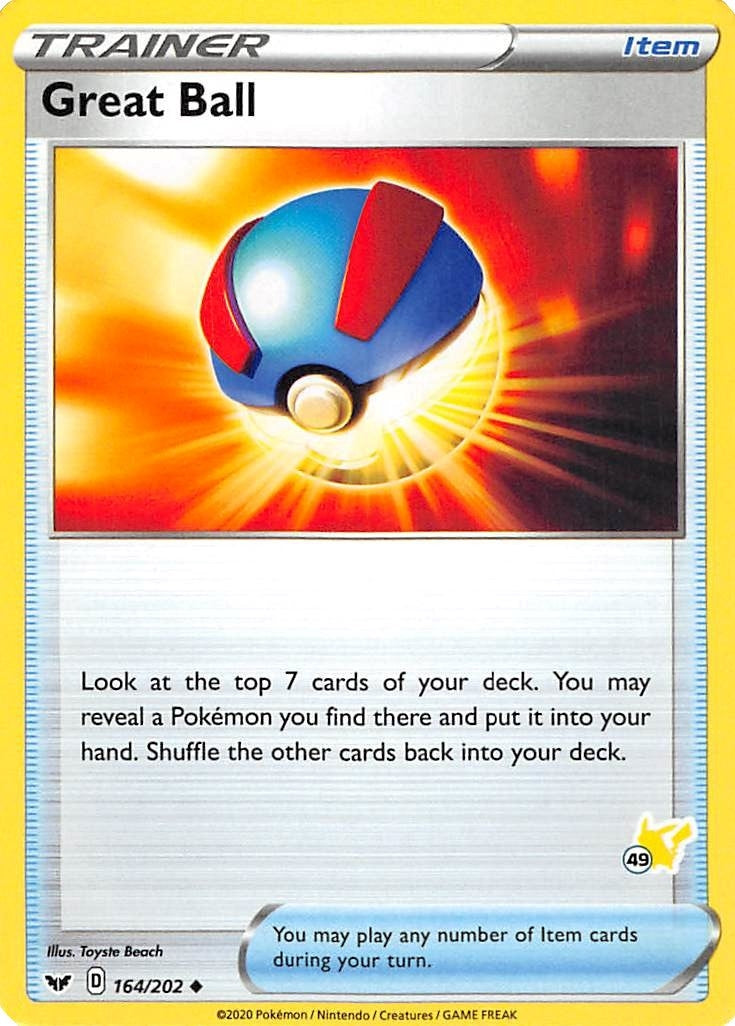 Image for Great Ball - 164/202 (#49 Pikachu Stamped) (164) (BA22)