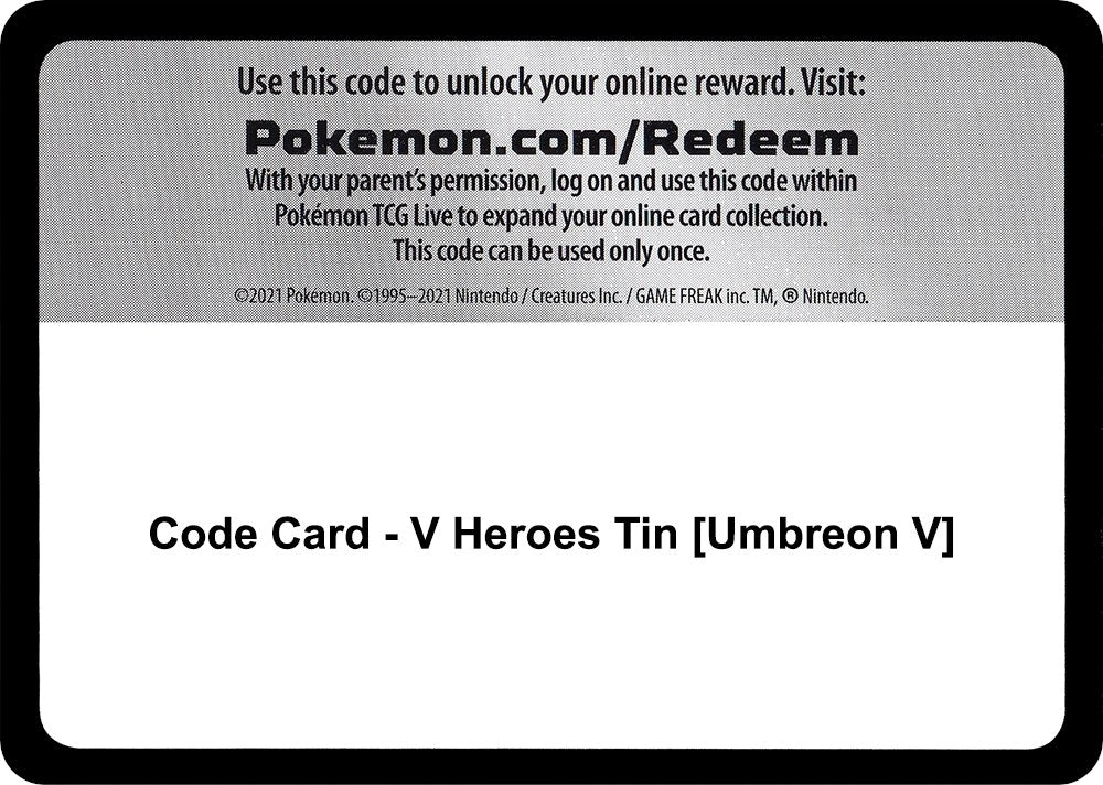 Image for Code Card - V Heroes Tin [Umbreon V] (MCAP)
