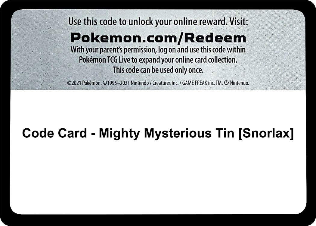 Image for Code Card - Mighty Mysterious Tin [Snorlax] (MCAP)