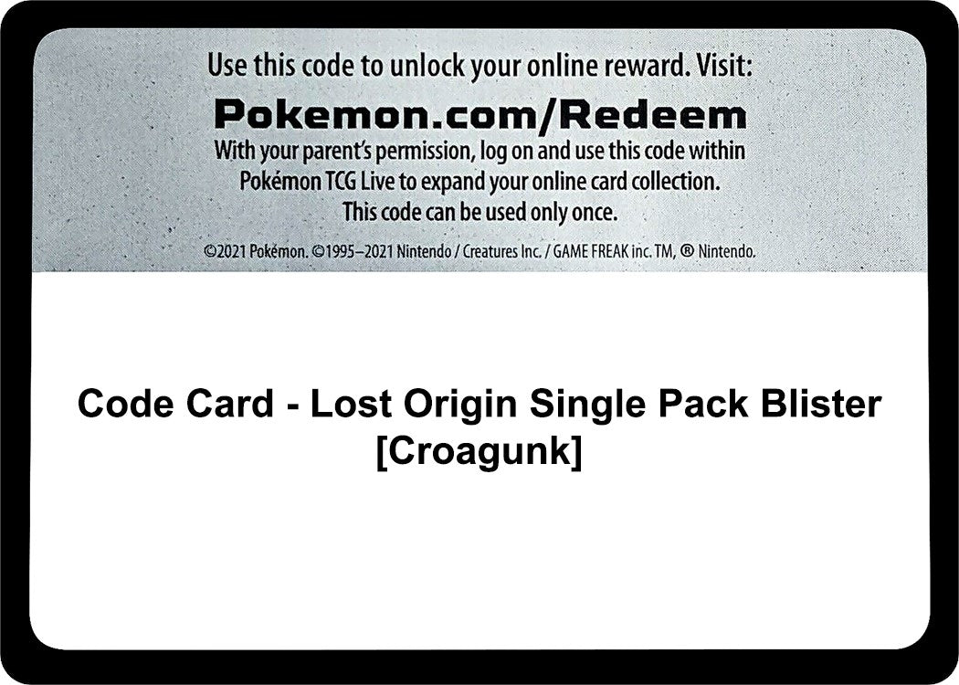 Image for Code Card - Lost Origin Single Pack Blister [Croagunk] (SWSH11)