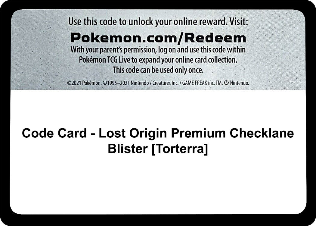 Image for Code Card - Lost Origin Premium Checklane Blister [Torterra] (SWSH11)