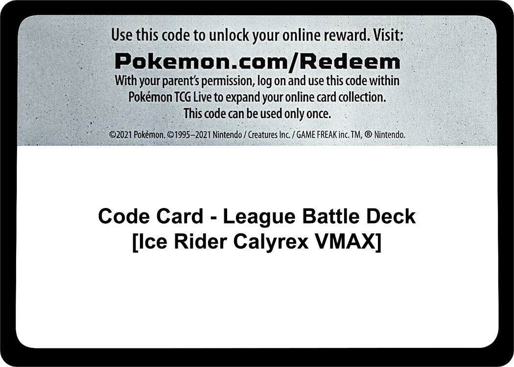 Image for Code Card - League Battle Deck [Ice Rider Calyrex VMAX] (MCAP)