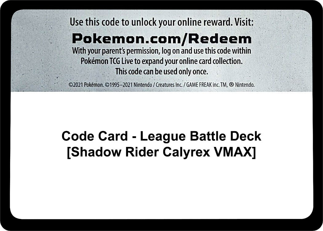Image for Code Card - League Battle Deck [Shadow Rider Calyrex VMAX] (MCAP)