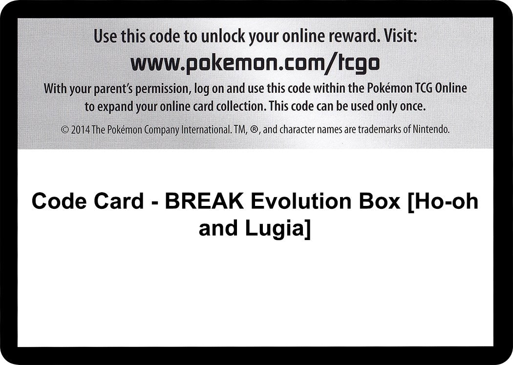 Image for Code Card - BREAK Evolution Box [Ho-oh and Lugia] (FCO)