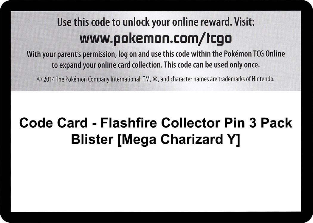 Image for Code Card - Flashfire Collector Pin 3 Pack Blister [Mega Charizard Y] (FLF)