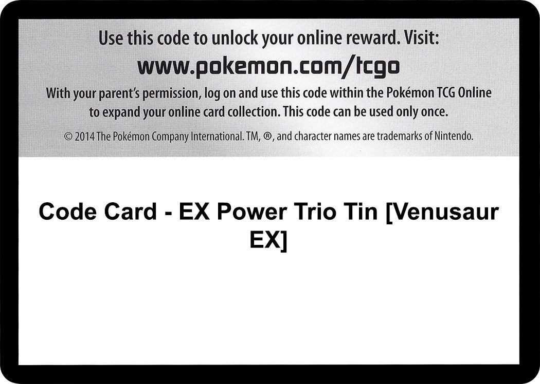 Image for Code Card - EX Power Trio Tin [Venusaur EX] (FFI)
