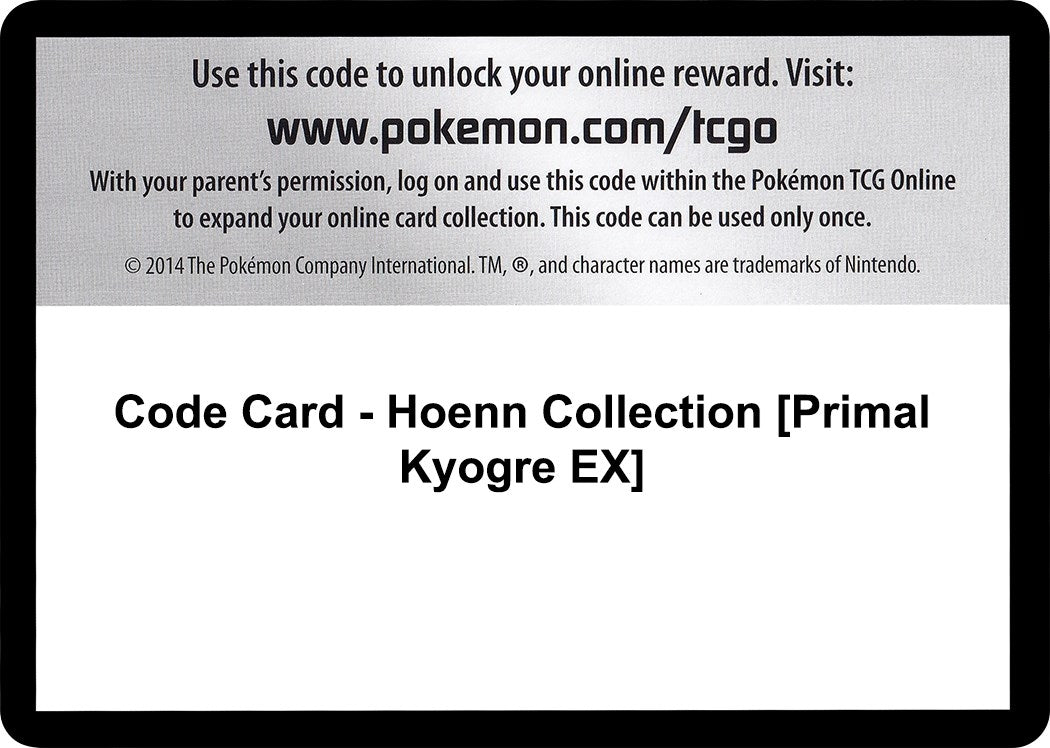Image for Code Card - Hoenn Collection [Primal Kyogre EX] (PHF)
