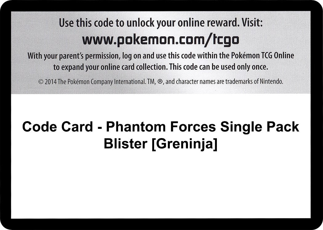Image for Code Card - Phantom Forces Single Pack Blister [Greninja] (PHF)