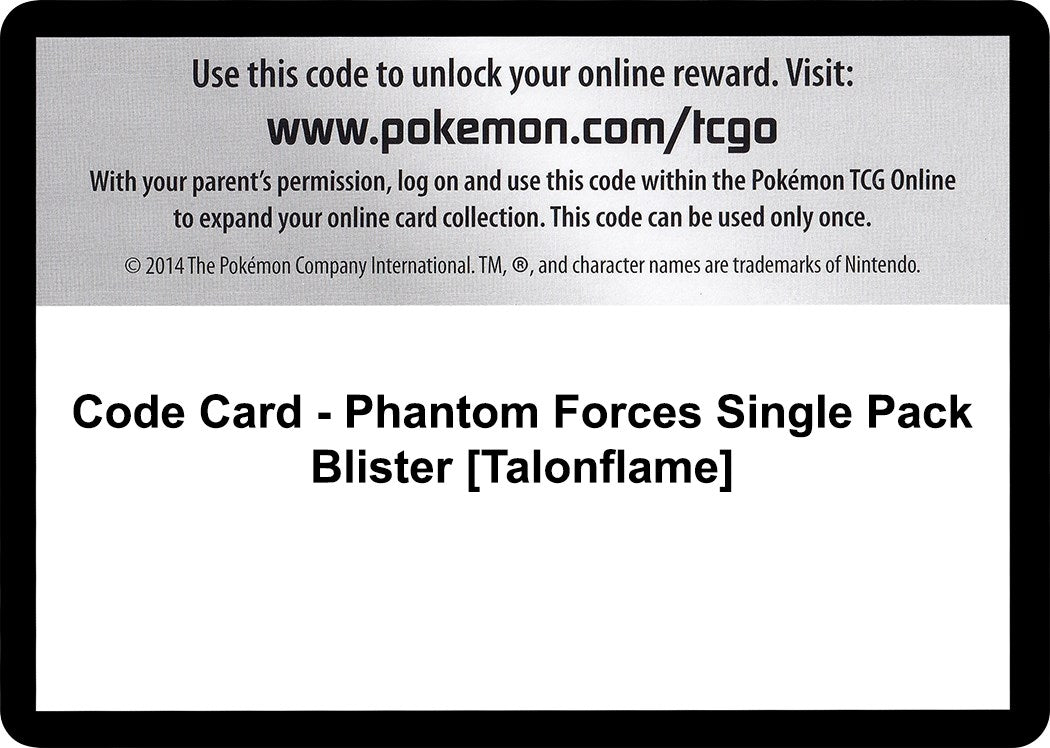 Image for Code Card - Phantom Forces Single Pack Blister [Talonflame] (PHF)