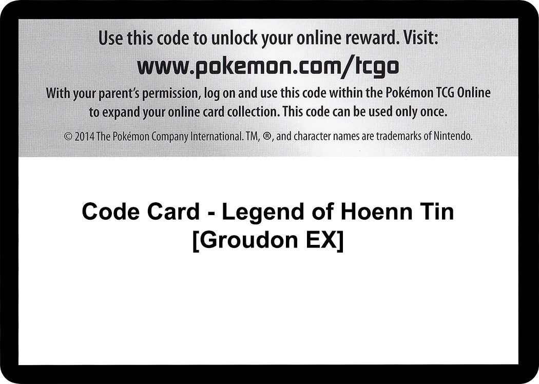 Image for Code Card - Legend of Hoenn Tin [Groudon EX] (PRC)
