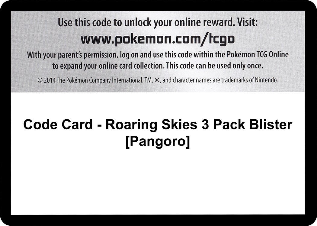 Image for Code Card - Roaring Skies 3 Pack Blister [Pangoro] (ROS)